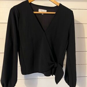 Madewell Black Wrap Top